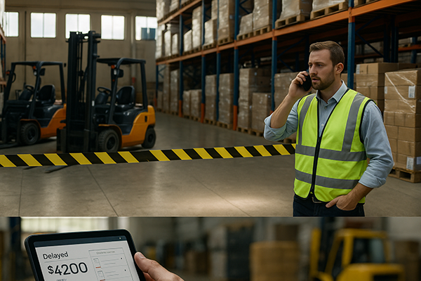 Warehouse operations on hold due to a disruption