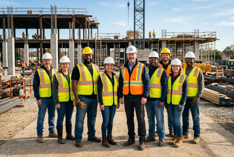 Construction team and owner representing a strong safety reputation, Key Safety LLC